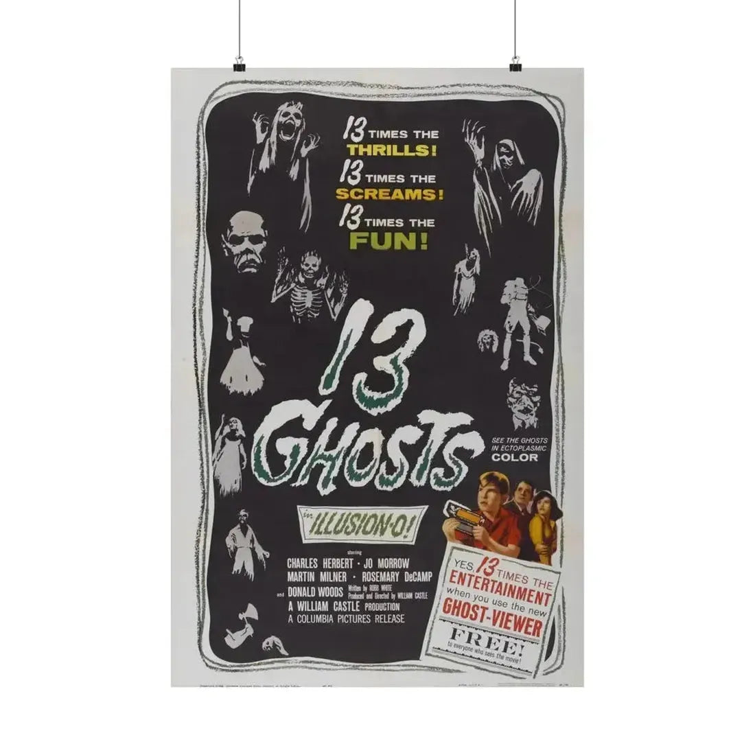 13 GHOSTS 1960 - Paper Movie Poster - The Sticker Space