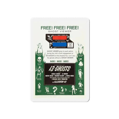 13 GHOSTS (2) 1960 Movie Poster - Refrigerator Magnet 5 Inch - The Sticker Space