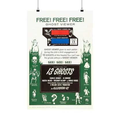 13 GHOSTS (2) 1960 - Paper Movie Poster 16″ x 24″ Matte - The Sticker Space