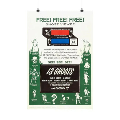 13 GHOSTS (2) 1960 - Paper Movie Poster - The Sticker Space