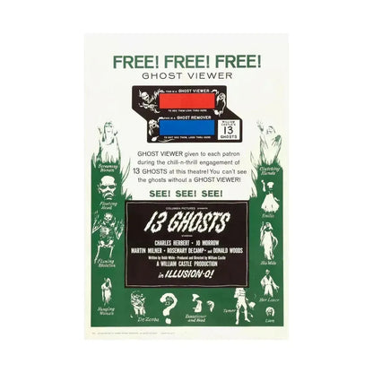 13 GHOSTS (2) 1960 - Paper Movie Poster - The Sticker Space