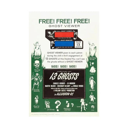 13 GHOSTS (2) 1960 - Paper Movie Poster - The Sticker Space