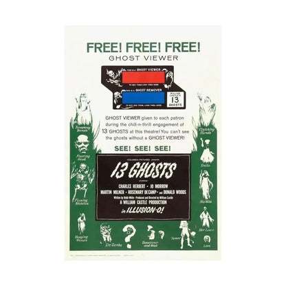 13 GHOSTS (2) 1960 - Paper Movie Poster - The Sticker Space