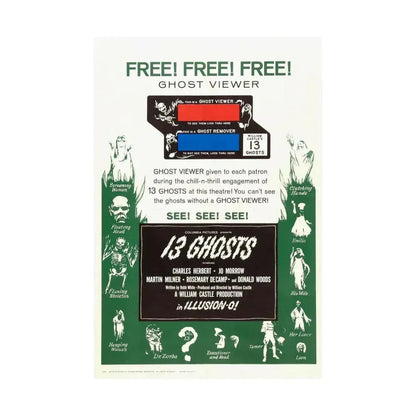 13 GHOSTS (2) 1960 - Paper Movie Poster - The Sticker Space
