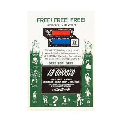 13 GHOSTS (2) 1960 - Paper Movie Poster - The Sticker Space