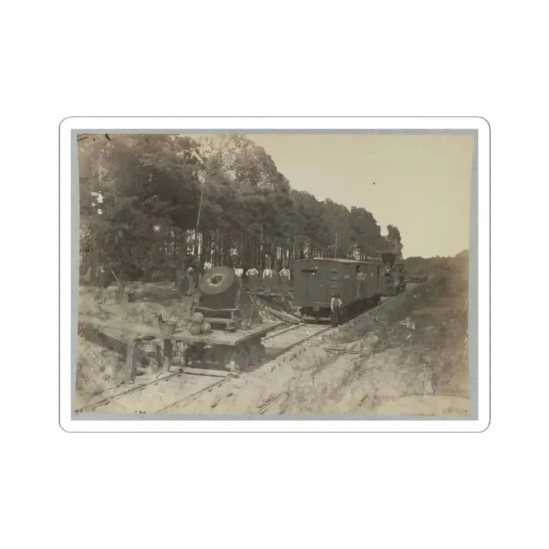 13 Inch Mortar  Dictator  in Front of Petersburg, Va.(2) (U.S. Civil War) STICKER Vinyl Kiss-Cut Decal 4 Inch White - The Sticker Space