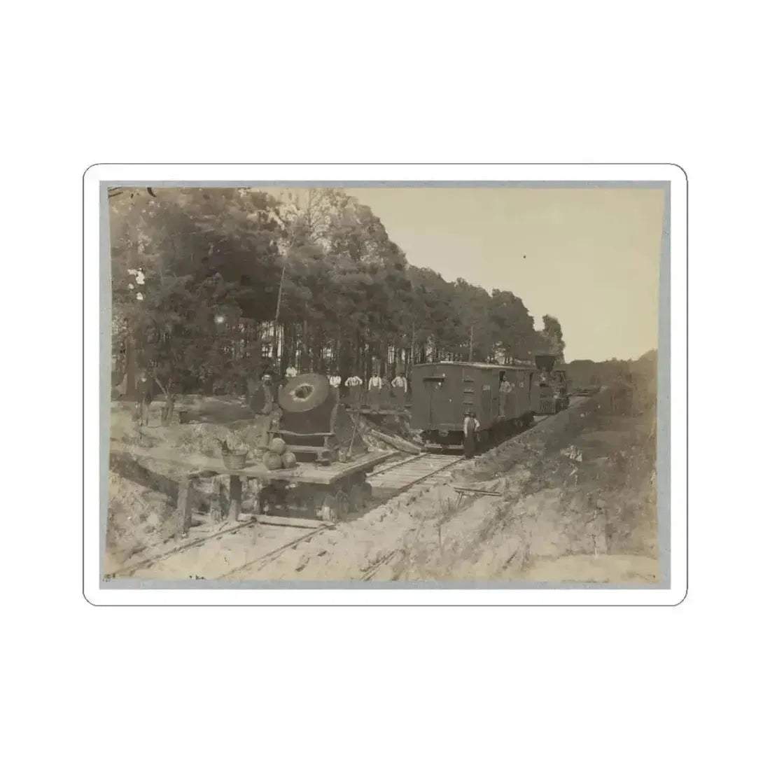 13 Inch Mortar  Dictator  in Front of Petersburg, Va.(2) (U.S. Civil War) STICKER Vinyl Kiss-Cut Decal 6 Inch White - The Sticker Space