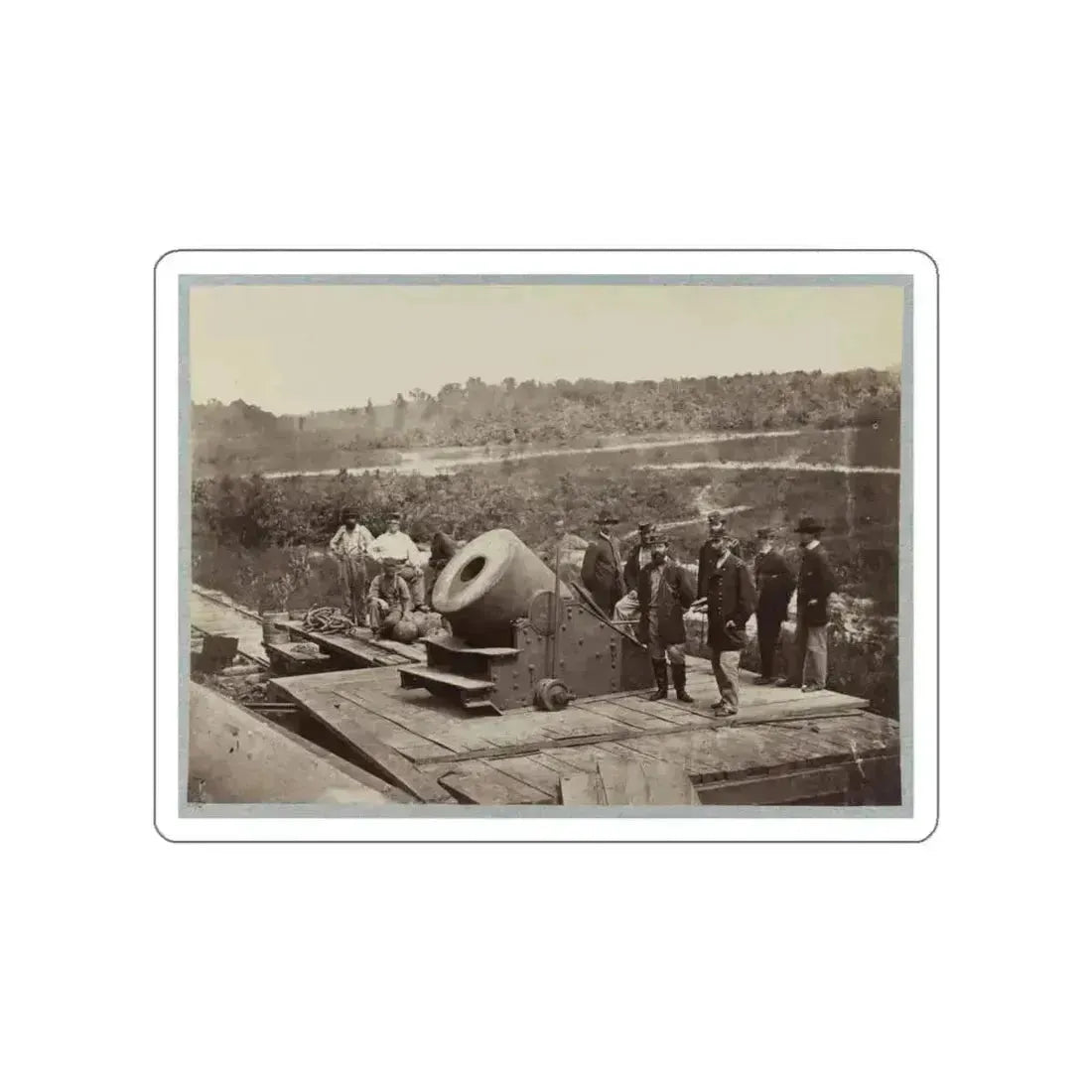 13 Inch Mortar  Dictator  In Front Of Petersburg, Va. (U.S. Civil War) STICKER Vinyl Die-Cut Decal White Die-Cut 4 Inch - The Sticker Space