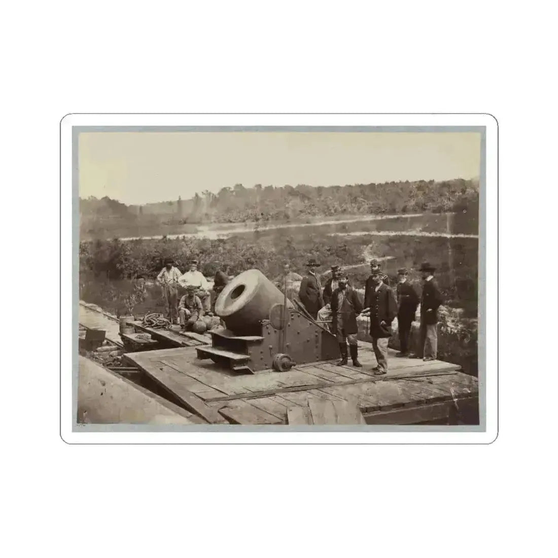 13 Inch Mortar  Dictator  in Front of Petersburg, Va. (U.S. Civil War) STICKER Vinyl Kiss-Cut Decal 4 Inch White - The Sticker Space