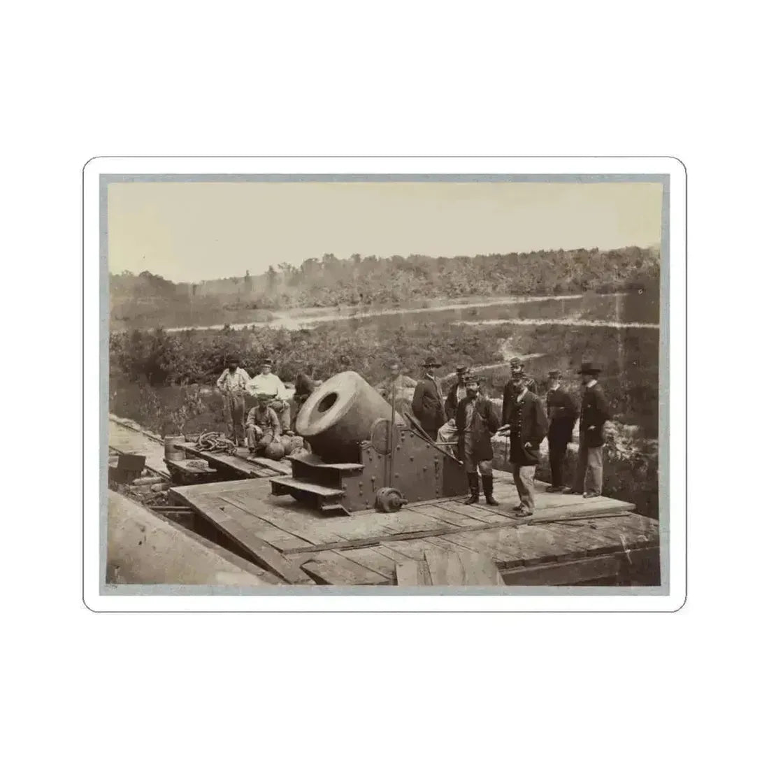 13 Inch Mortar  Dictator  in Front of Petersburg, Va. (U.S. Civil War) STICKER Vinyl Kiss-Cut Decal 6 Inch White - The Sticker Space