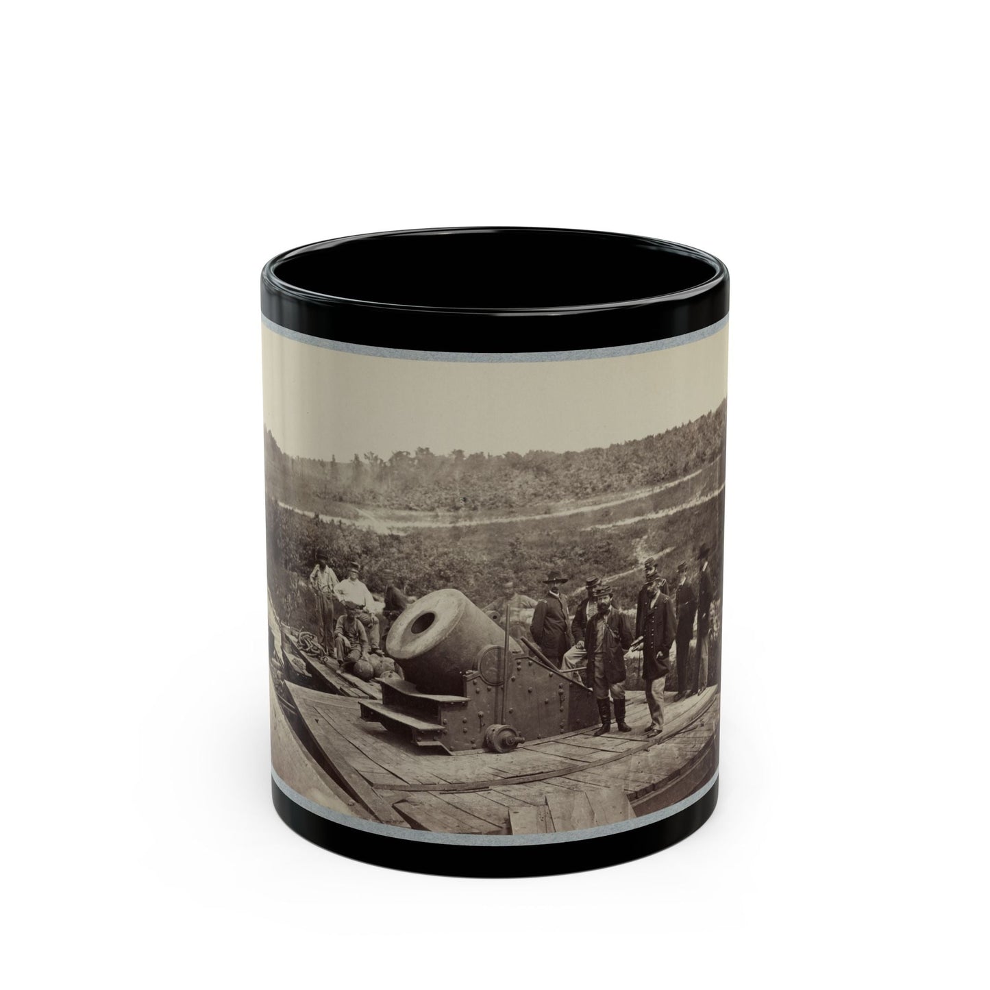 13 Inch Mortar  Dictator  In Front Of Petersburg, Va. (U.S. Civil War) Black Coffee Mug