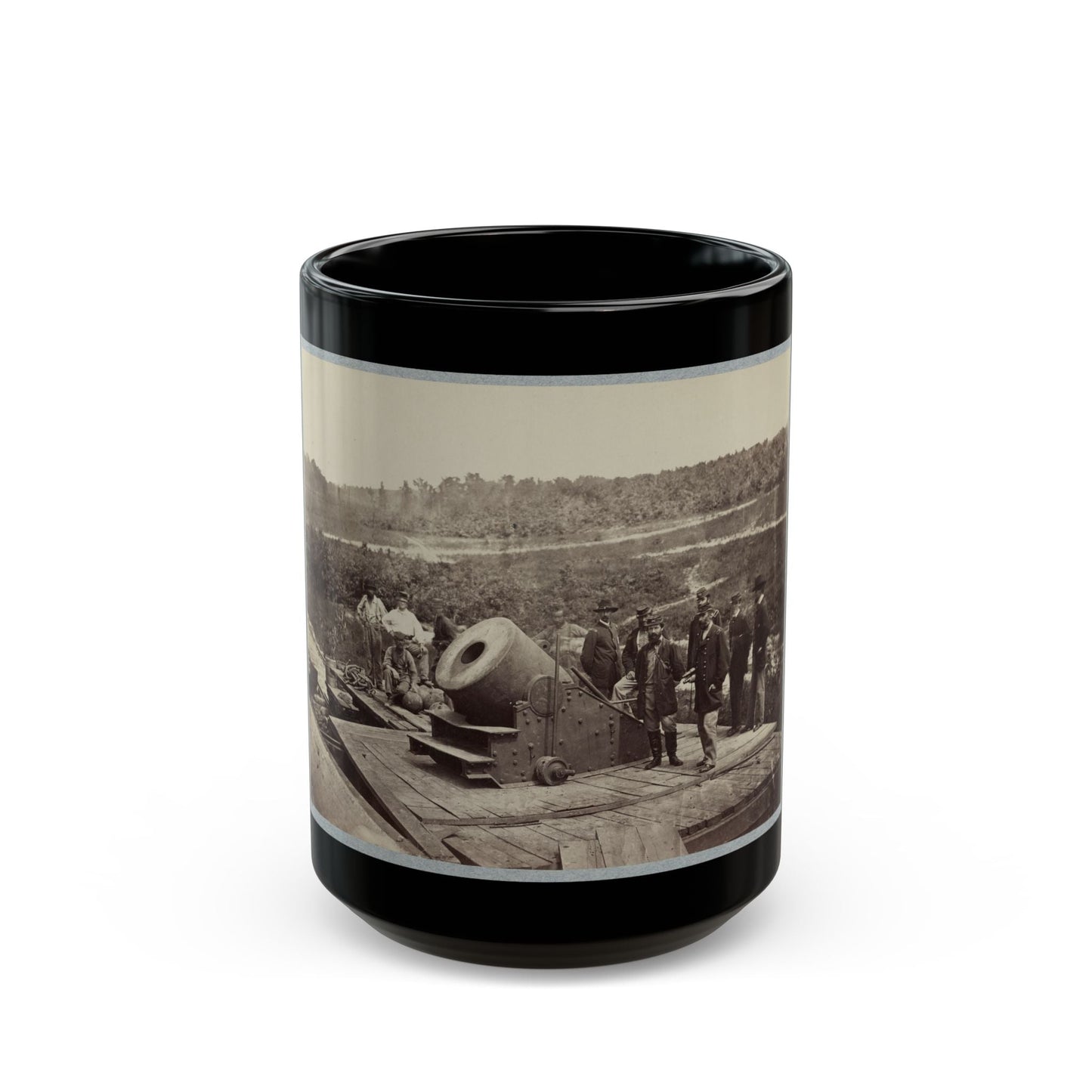 13 Inch Mortar  Dictator  In Front Of Petersburg, Va. (U.S. Civil War) Black Coffee Mug