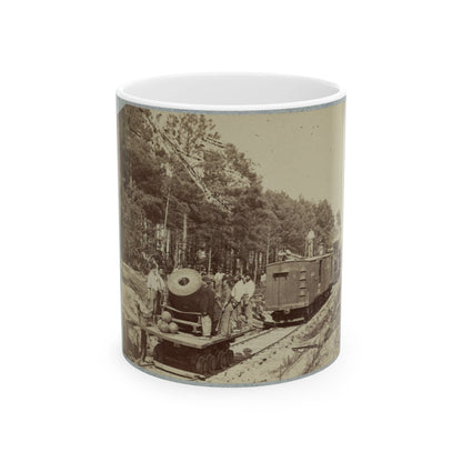 13 Inch Mortar Dictator , In Front Of Petersburg, Va. (U.S. Civil War) White Coffee Mug-11oz-The Sticker Space