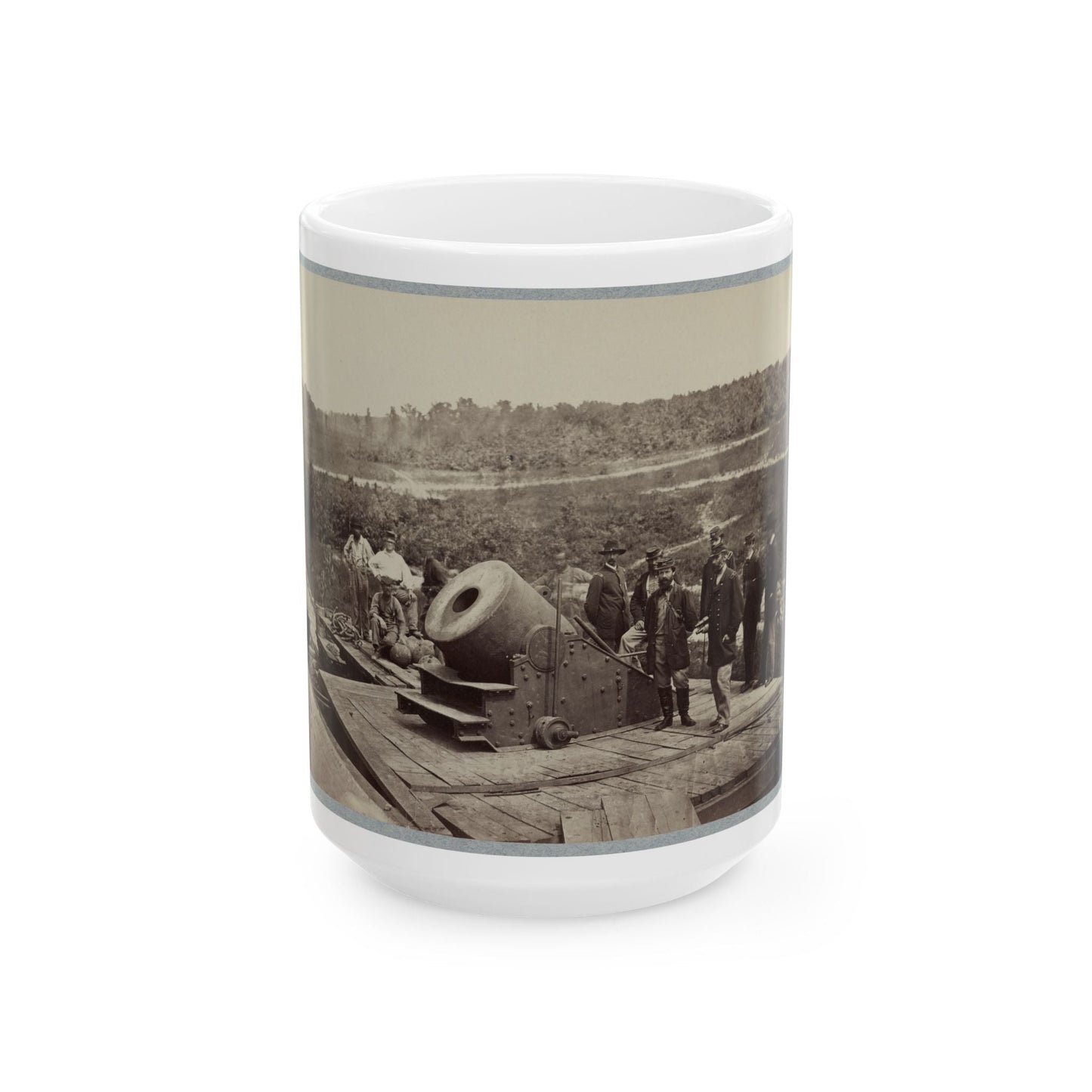 13 Inch Mortar Dictator In Front Of Petersburg, Va. (U.S. Civil War) White Coffee Mug-15oz-The Sticker Space