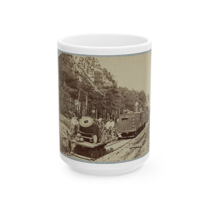 13 Inch Mortar Dictator , In Front Of Petersburg, Va. (U.S. Civil War) White Coffee Mug-15oz-The Sticker Space