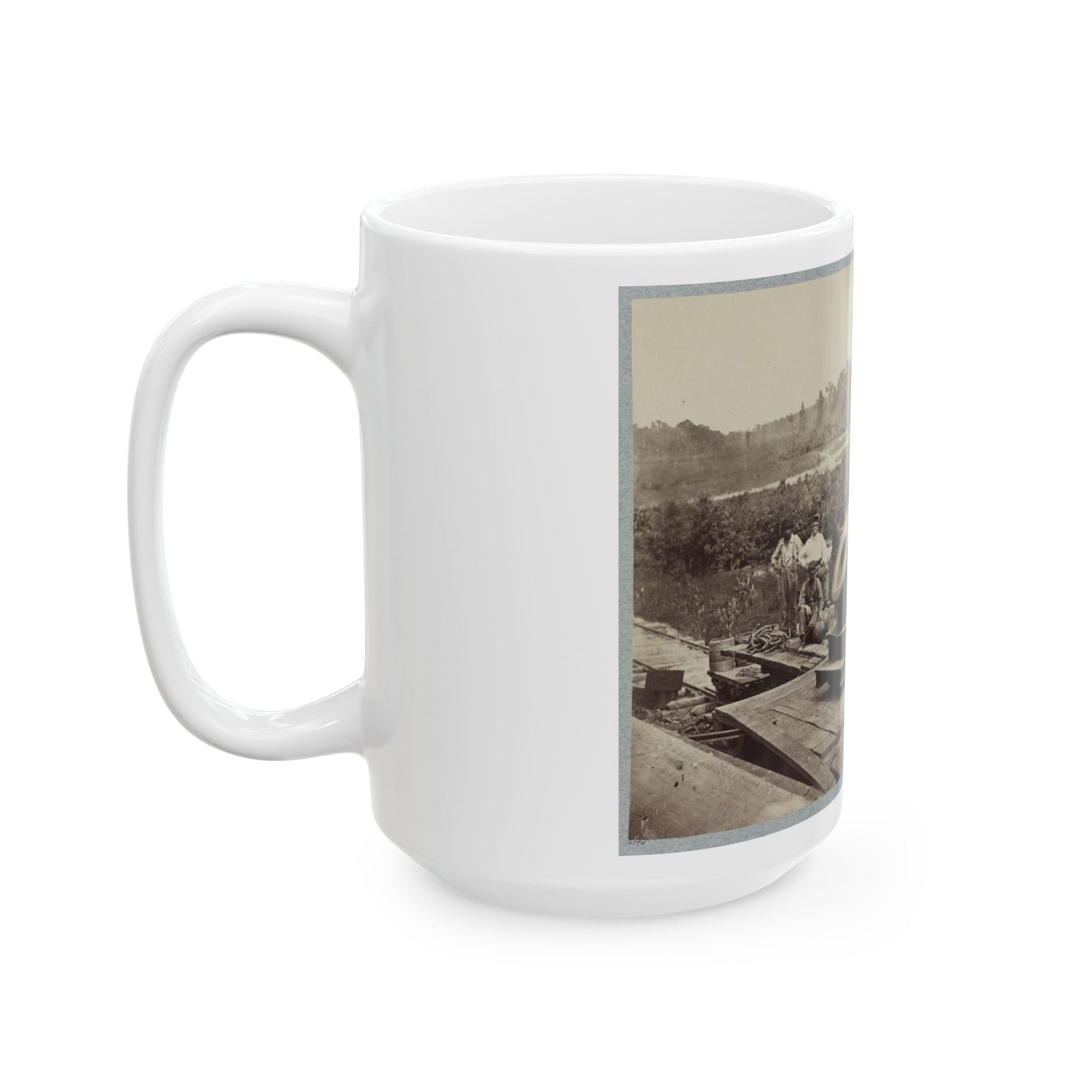 13 Inch Mortar Dictator In Front Of Petersburg, Va. (U.S. Civil War) White Coffee Mug-The Sticker Space