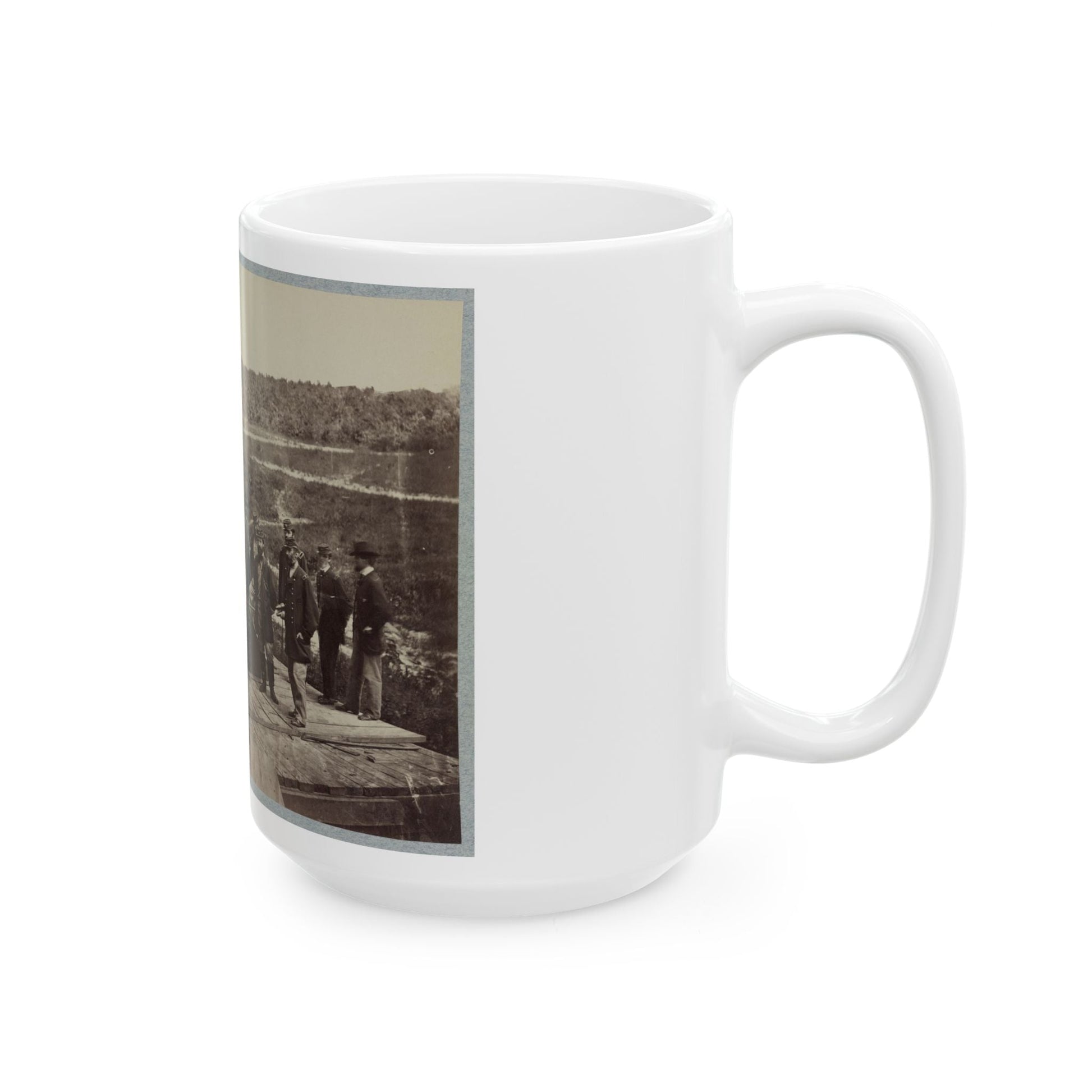 13 Inch Mortar Dictator In Front Of Petersburg, Va. (U.S. Civil War) White Coffee Mug-The Sticker Space