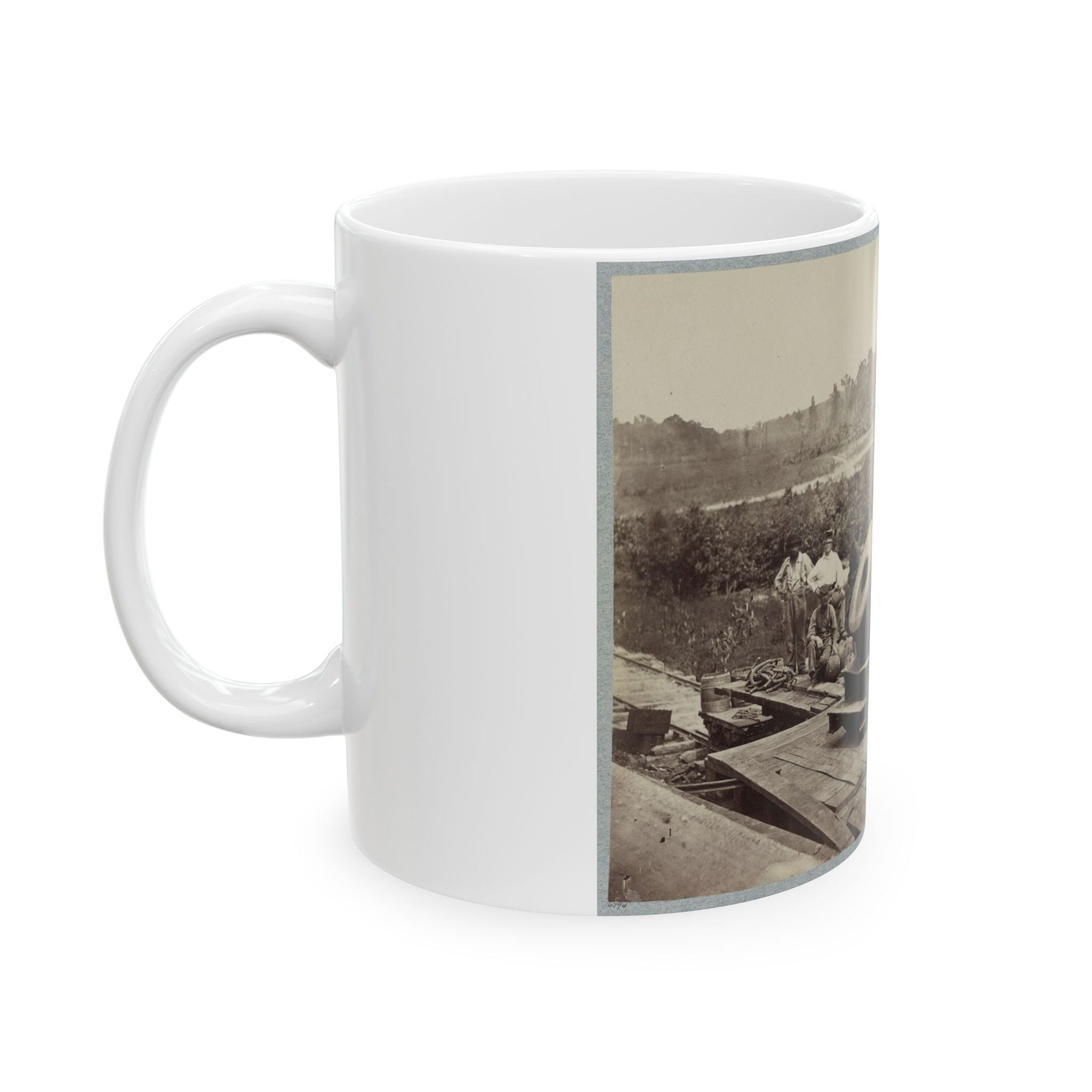 13 Inch Mortar Dictator In Front Of Petersburg, Va. (U.S. Civil War) White Coffee Mug-The Sticker Space