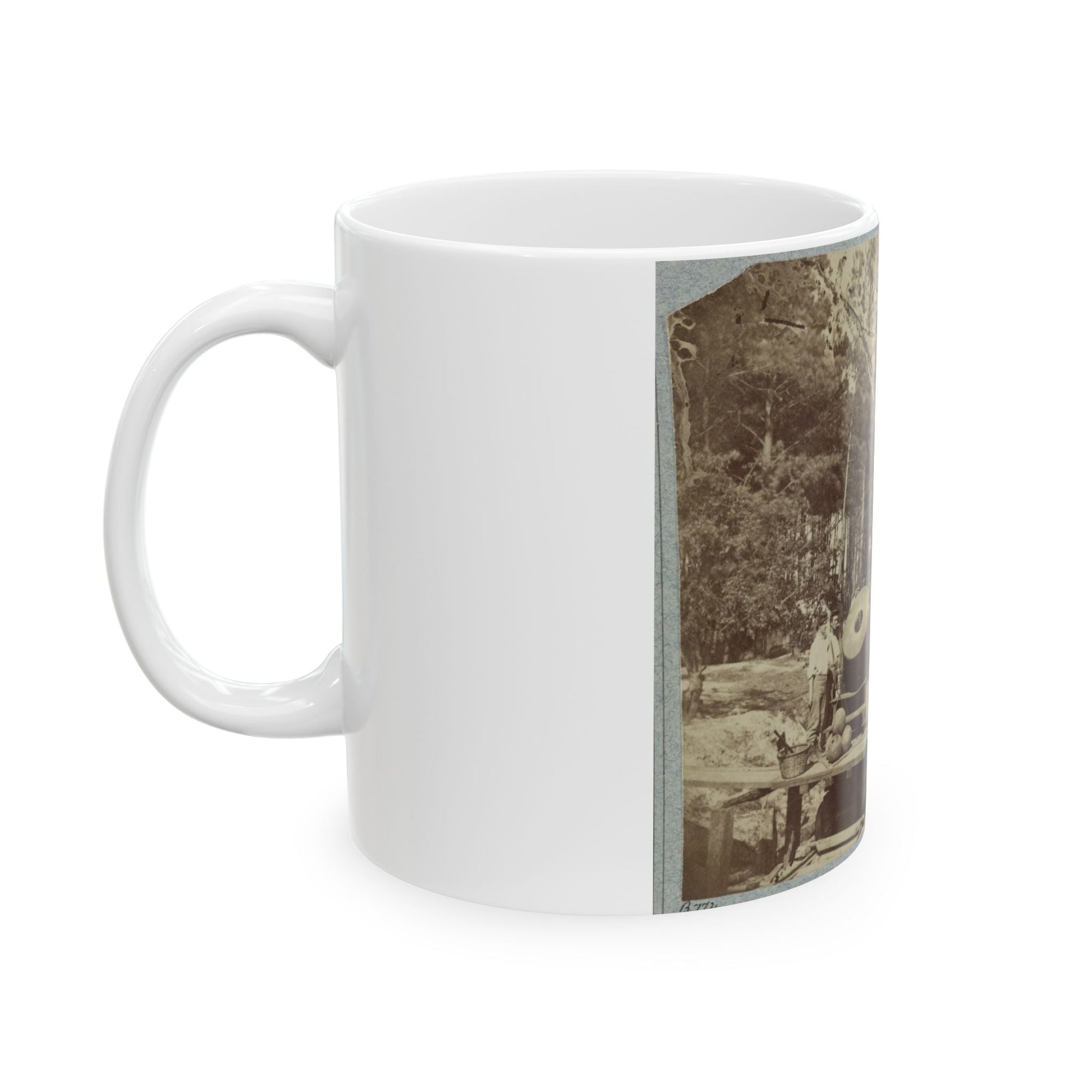 13 Inch Mortar Dictator , In Front Of Petersburg, Va. (U.S. Civil War) White Coffee Mug-The Sticker Space