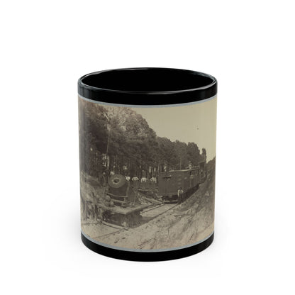 13 Inch Mortar Dictator In Front Of Petersburg, Va.(2) (U.S. Civil War) Black Coffee Mug-11oz-The Sticker Space