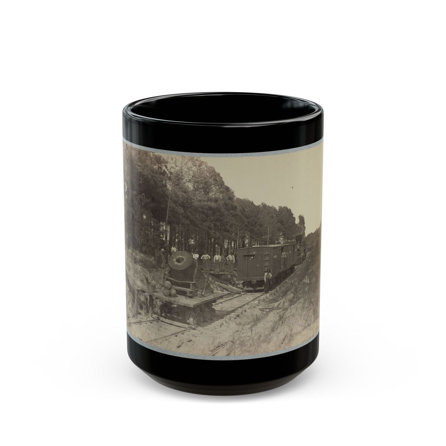 13 Inch Mortar Dictator In Front Of Petersburg, Va.(2) (U.S. Civil War) Black Coffee Mug-15oz-The Sticker Space