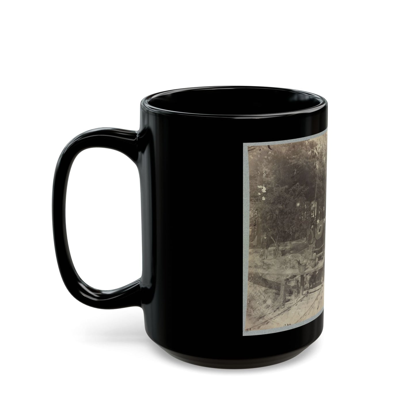 13 Inch Mortar Dictator In Front Of Petersburg, Va.(2) (U.S. Civil War) Black Coffee Mug-The Sticker Space