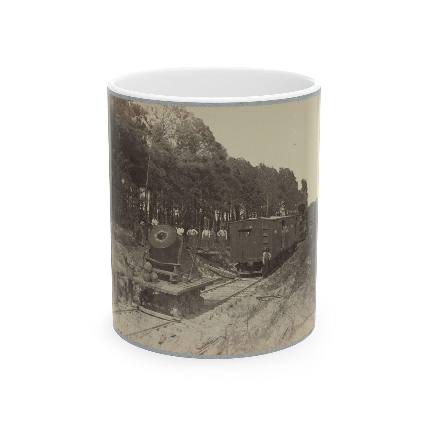 13 Inch Mortar  Dictator  In Front Of Petersburg, Va.(2) (U.S. Civil War) White Coffee Mug