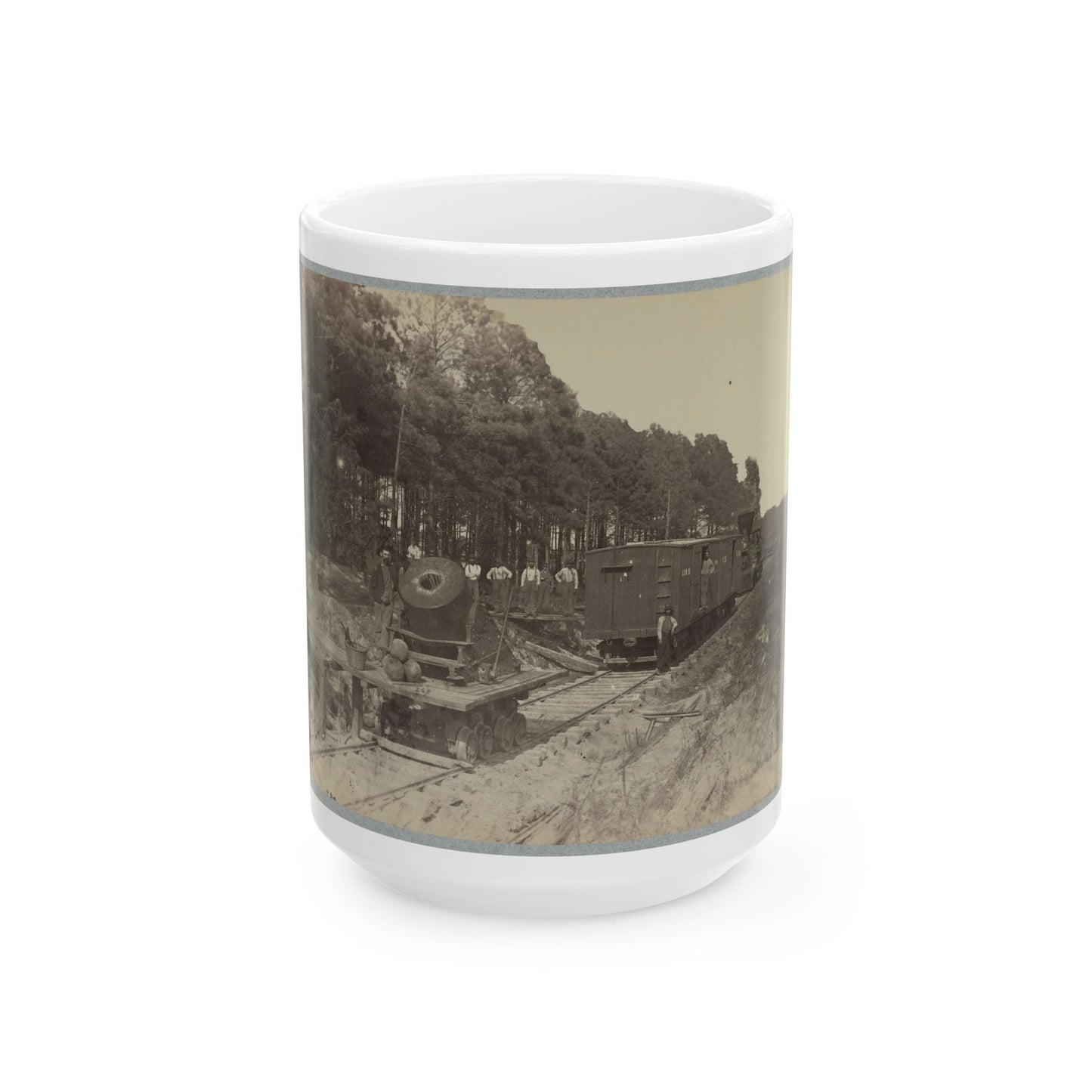 13 Inch Mortar  Dictator  In Front Of Petersburg, Va.(2) (U.S. Civil War) White Coffee Mug