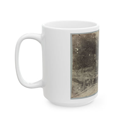 13 Inch Mortar  Dictator  In Front Of Petersburg, Va.(2) (U.S. Civil War) White Coffee Mug