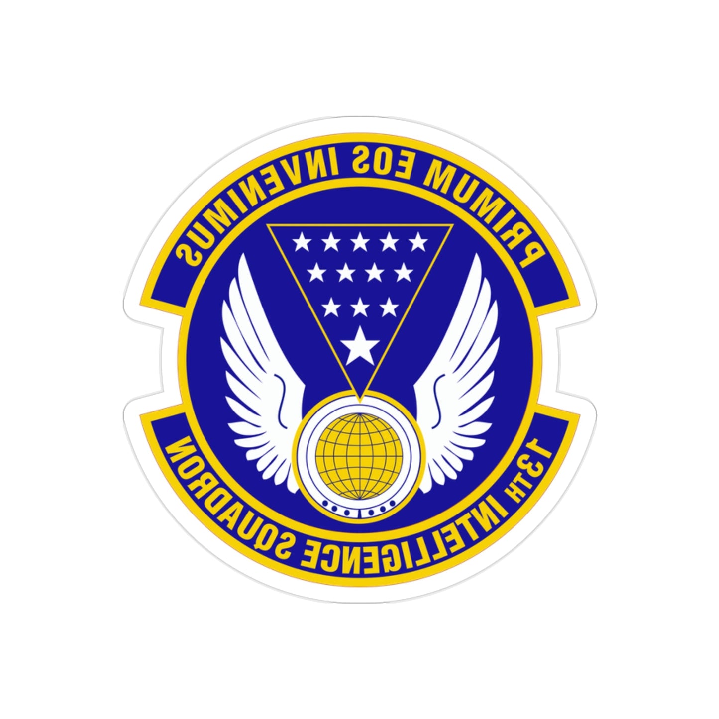 13 Intelligence Squadron ACC (U.S. Air Force) REVERSE PRINT Transparent STICKER-2" × 2"-The Sticker Space