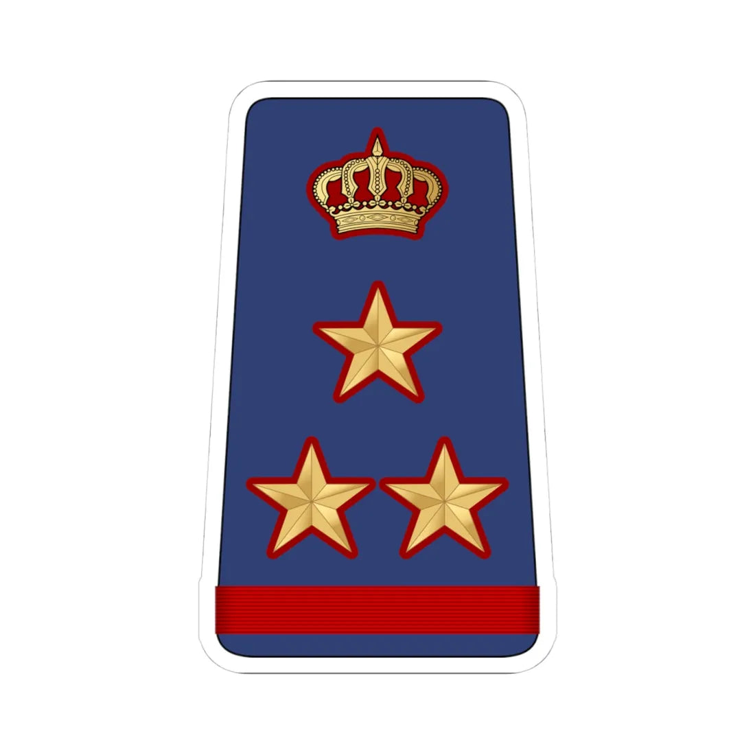 13. KAF BG (Kuwait) (Military Rank) STICKER Vinyl Kiss-Cut Decal 4 Inch White - The Sticker Space