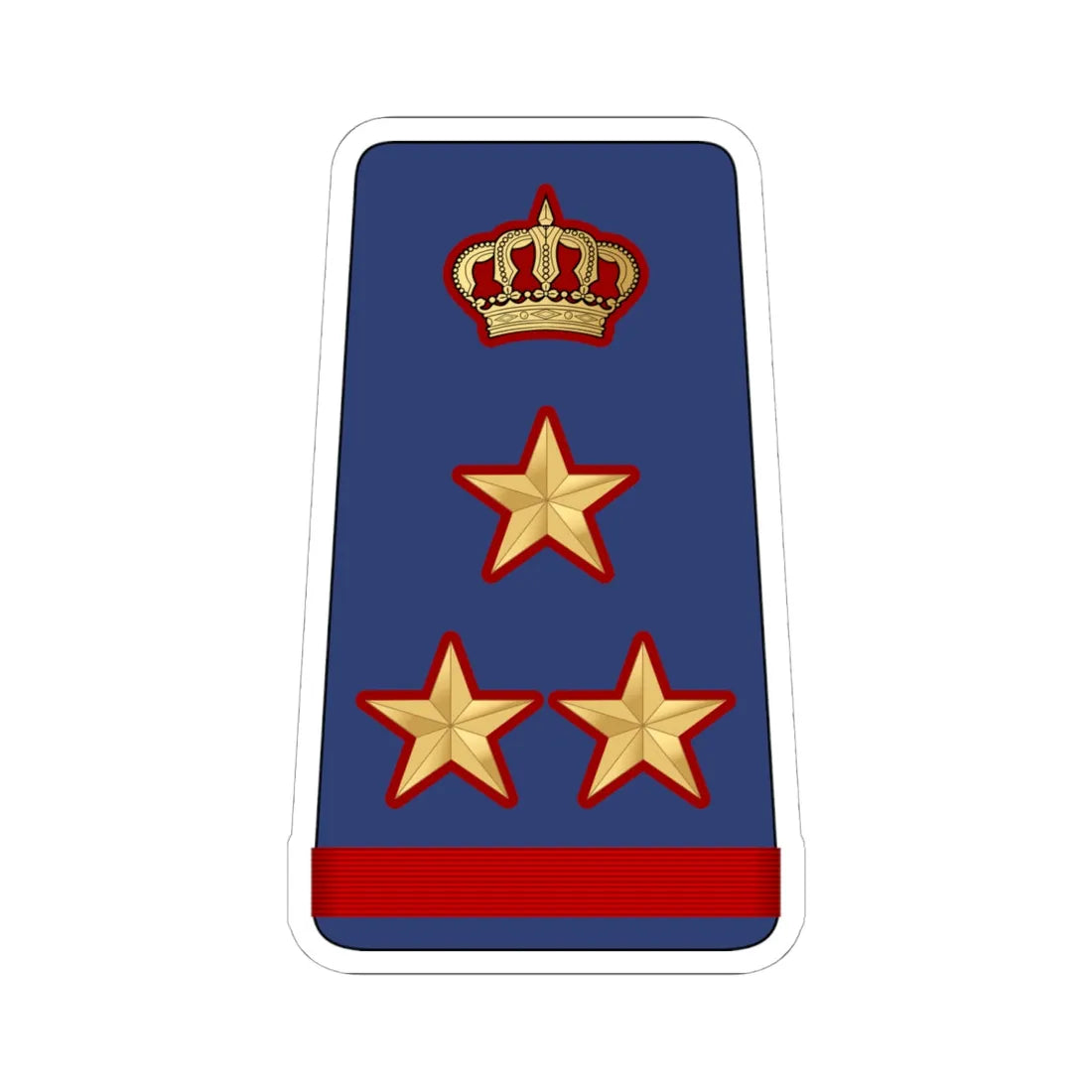 13. KAF BG (Kuwait) (Military Rank) STICKER Vinyl Kiss-Cut Decal 6 Inch White - The Sticker Space
