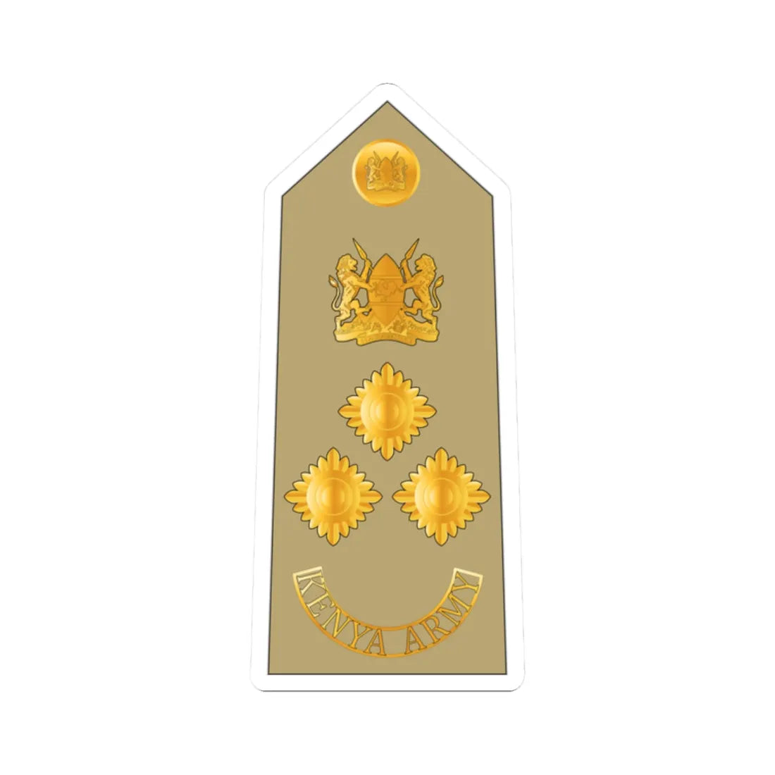 13. Kenyan Army BG (Kenya) (Military Rank) STICKER Vinyl Kiss-Cut Decal 2 Inch White - The Sticker Space