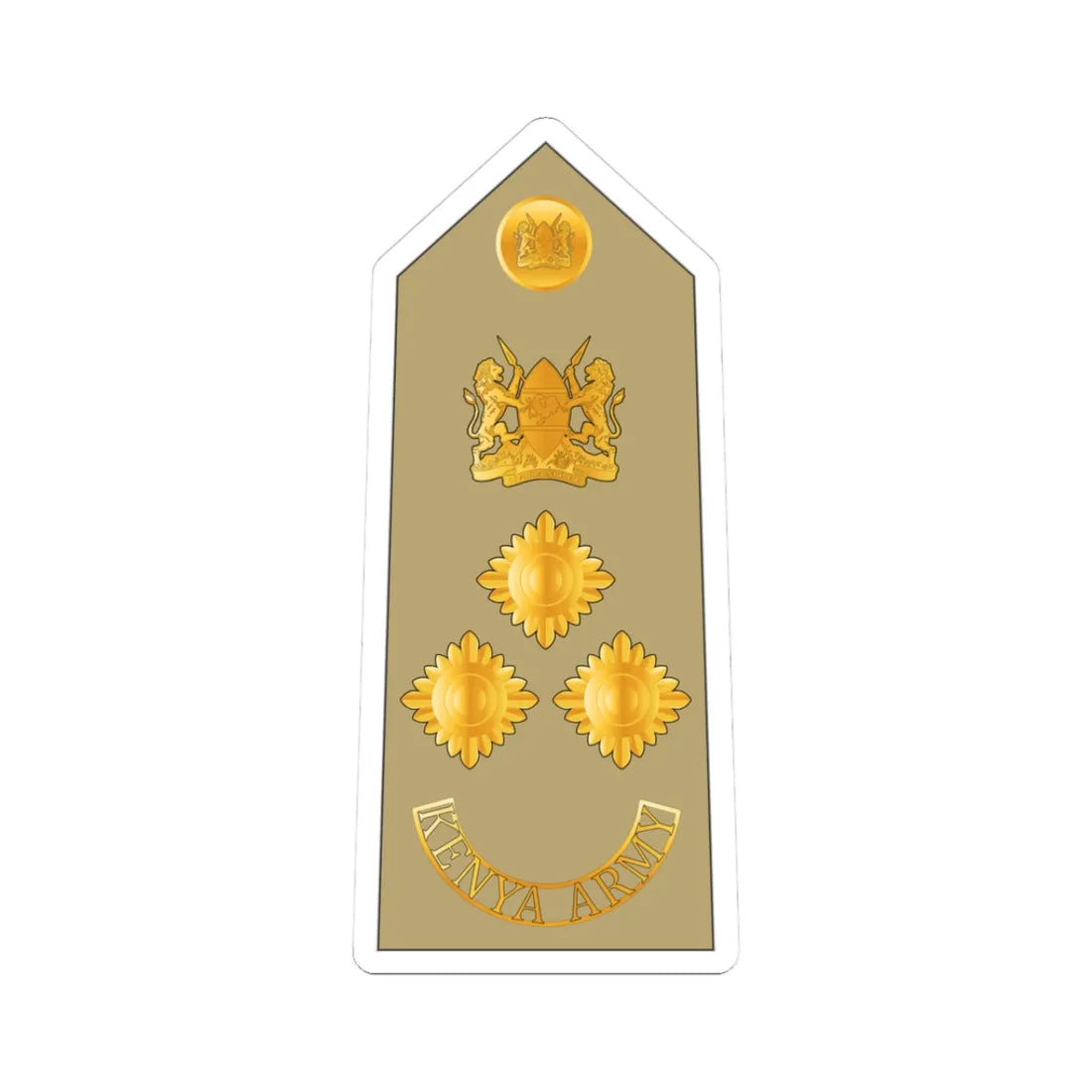 13. Kenyan Army BG (Kenya) (Military Rank) STICKER Vinyl Kiss-Cut Decal 3 Inch White - The Sticker Space