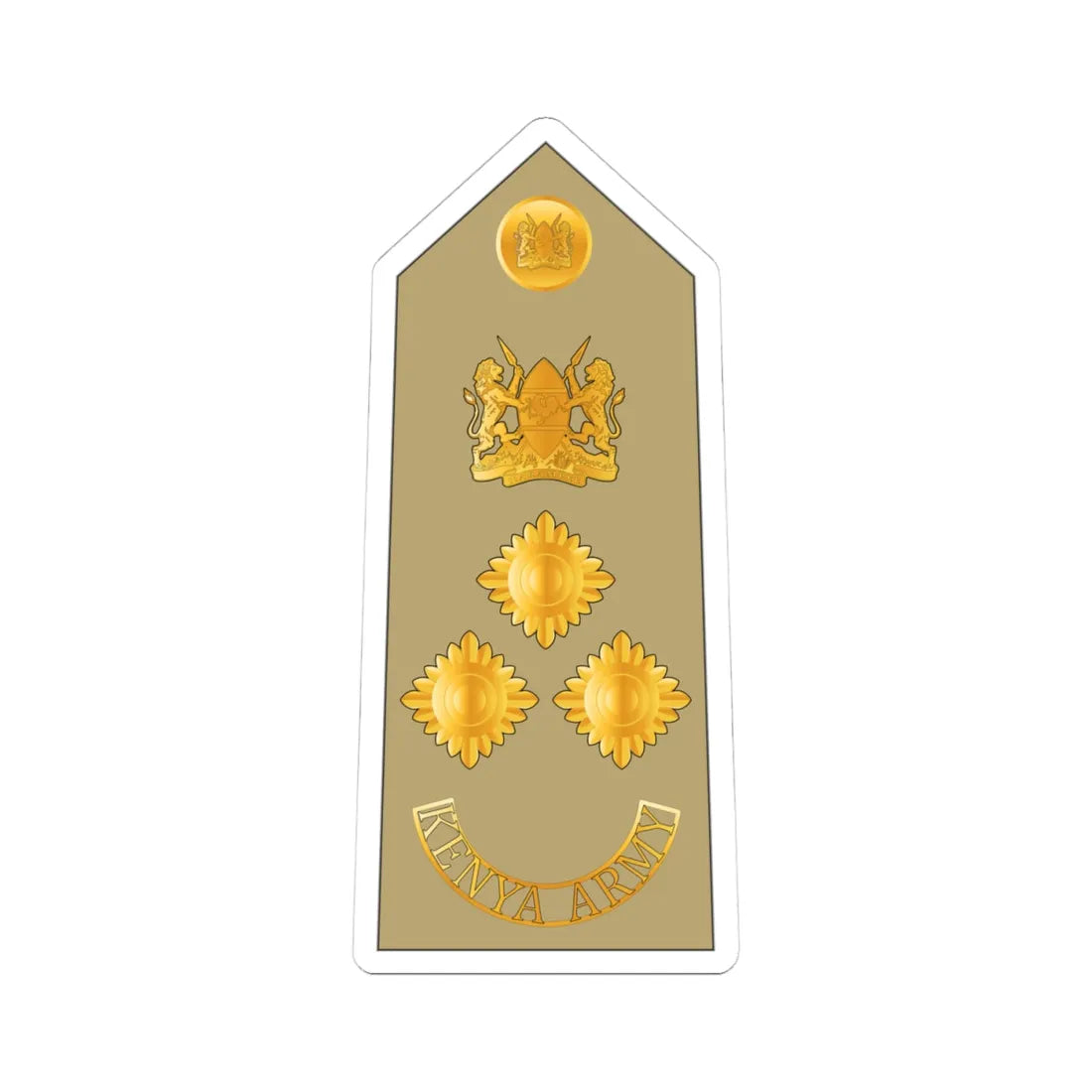 13. Kenyan Army BG (Kenya) (Military Rank) STICKER Vinyl Kiss-Cut Decal 4 Inch White - The Sticker Space