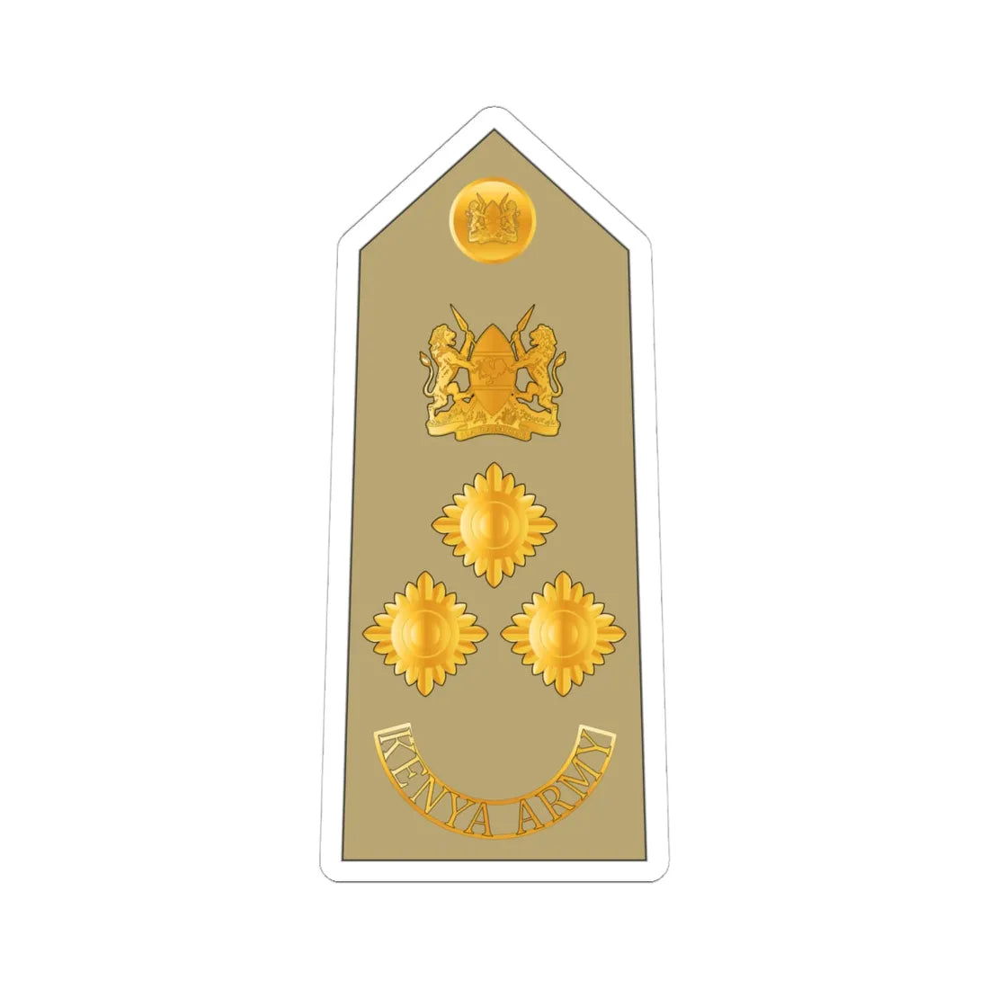13. Kenyan Army BG (Kenya) (Military Rank) STICKER Vinyl Kiss-Cut Decal 6 Inch White - The Sticker Space