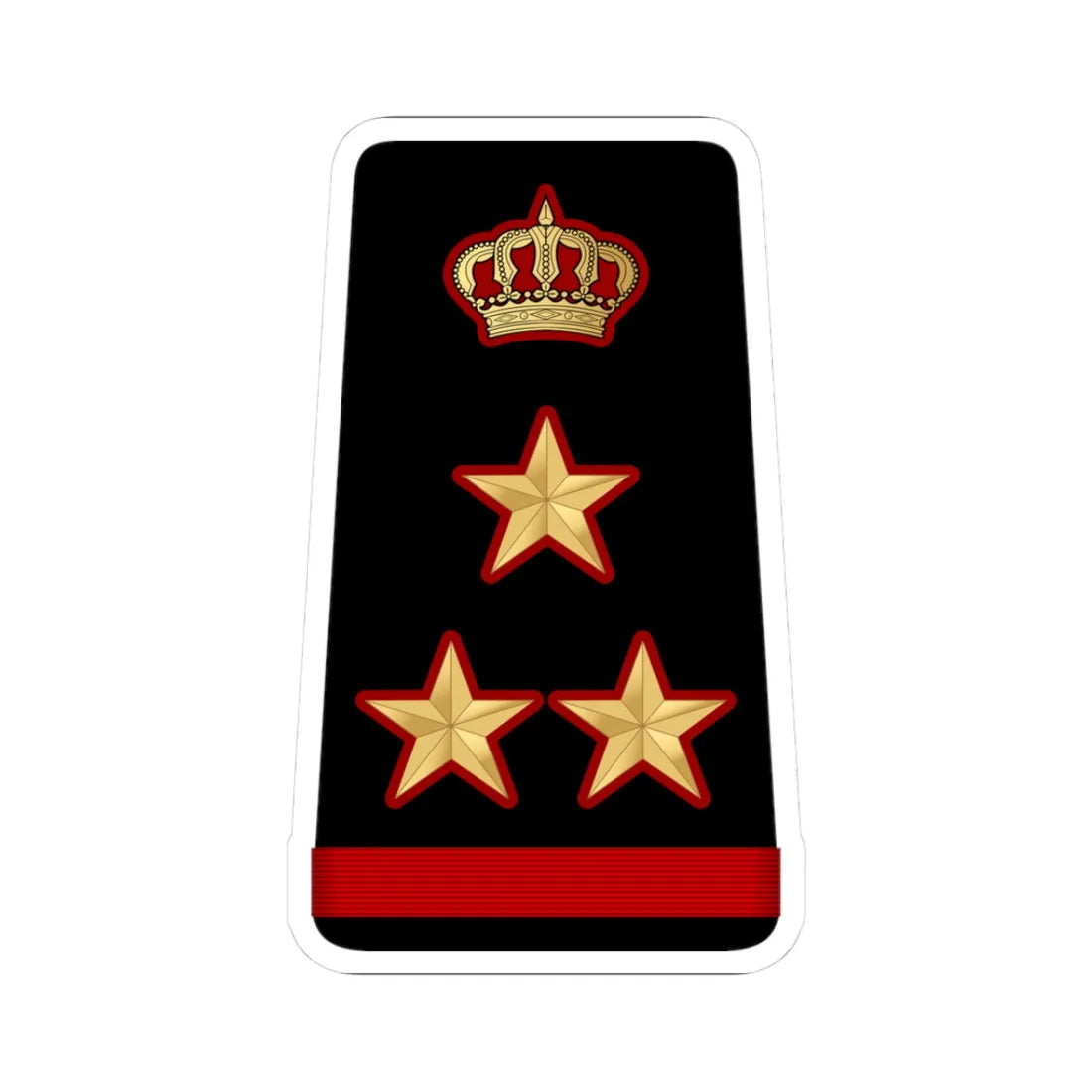 13. KNF BG (Kuwait) (Military Rank) STICKER Vinyl Kiss-Cut Decal 3 Inch White - The Sticker Space
