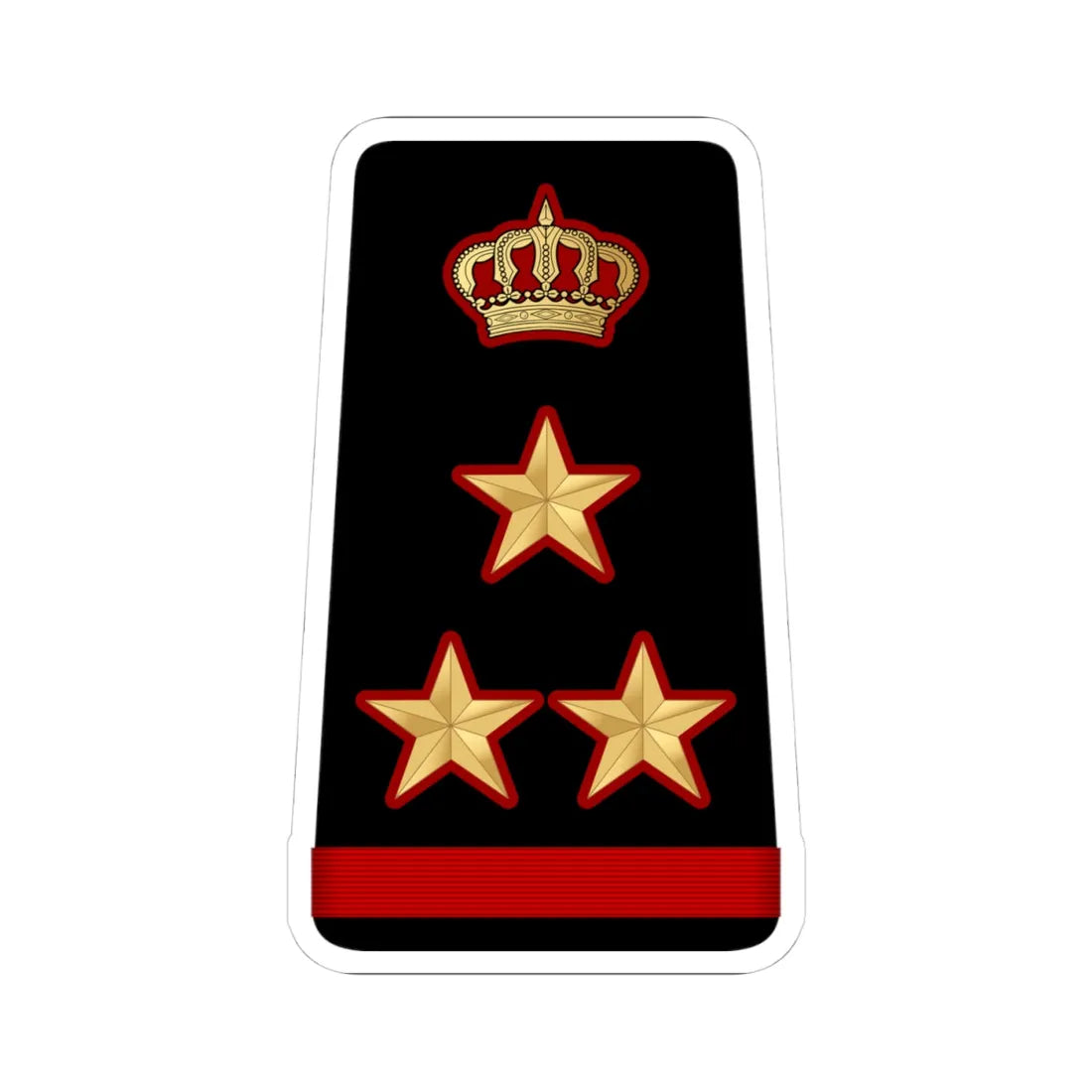 13. KNF BG (Kuwait) (Military Rank) STICKER Vinyl Kiss-Cut Decal 4 Inch White - The Sticker Space