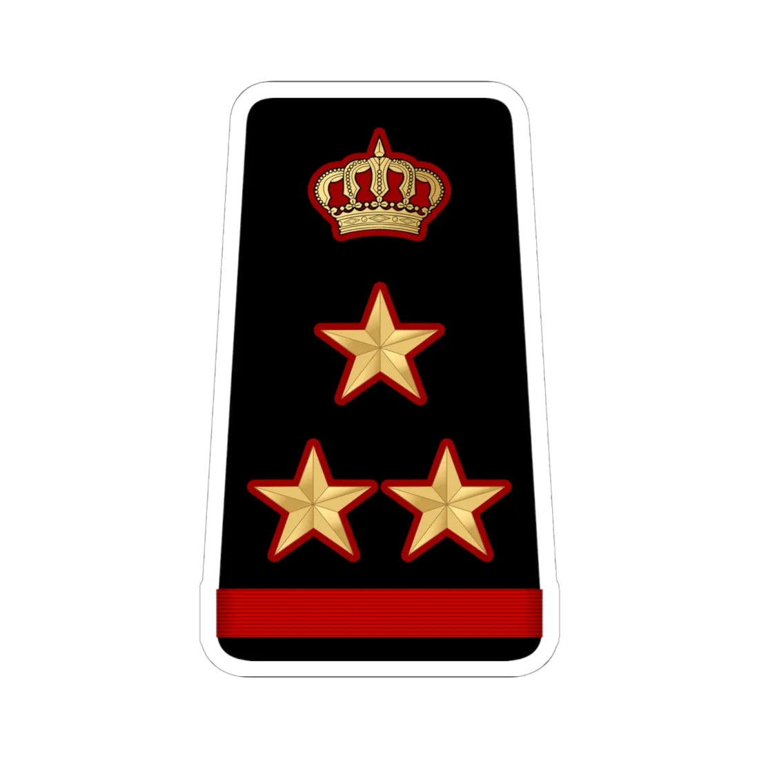 13. KNF BG (Kuwait) (Military Rank) STICKER Vinyl Kiss-Cut Decal 6 Inch White - The Sticker Space