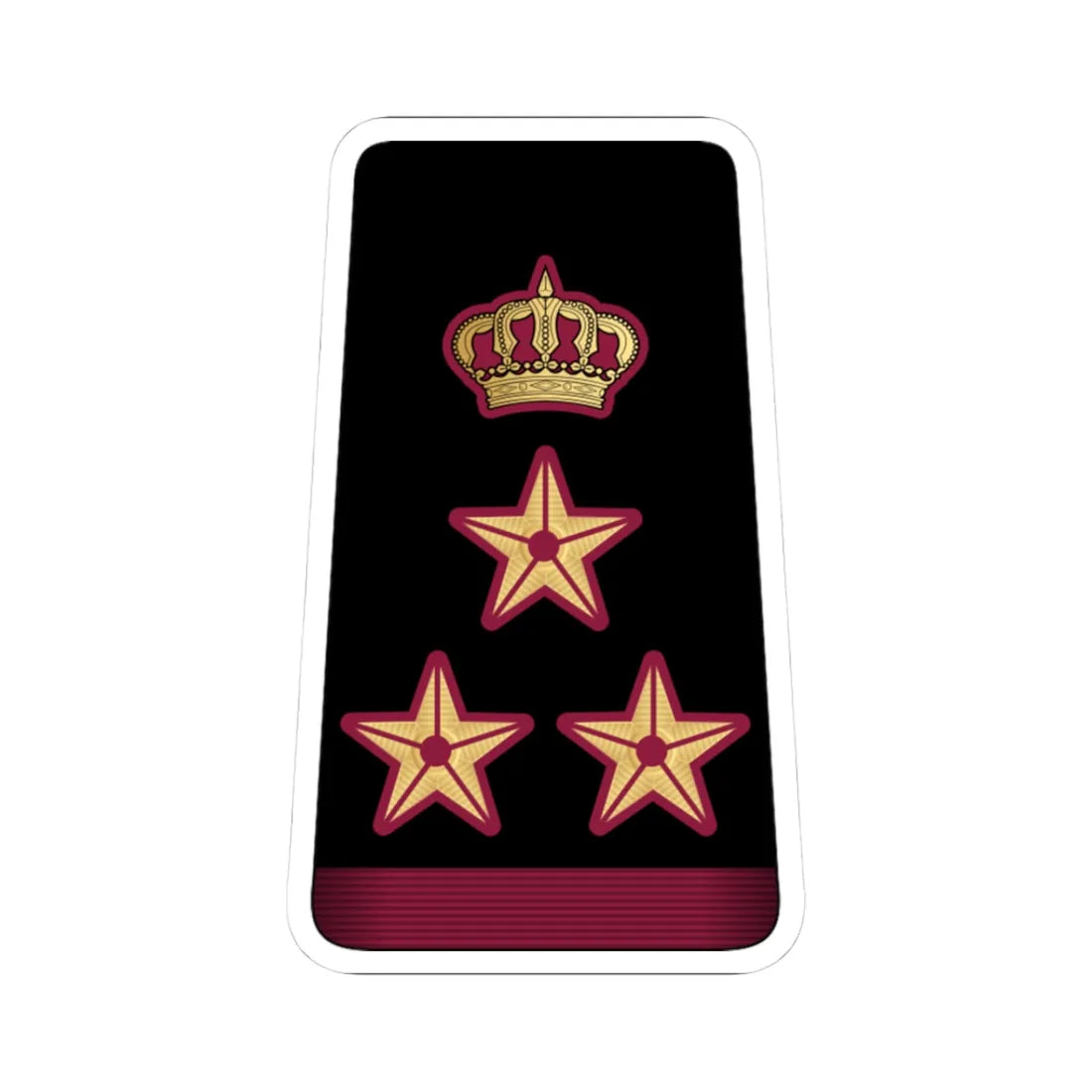 13. QENF BG (Qatar) (Military Rank) STICKER Vinyl Kiss-Cut Decal 3 Inch White - The Sticker Space