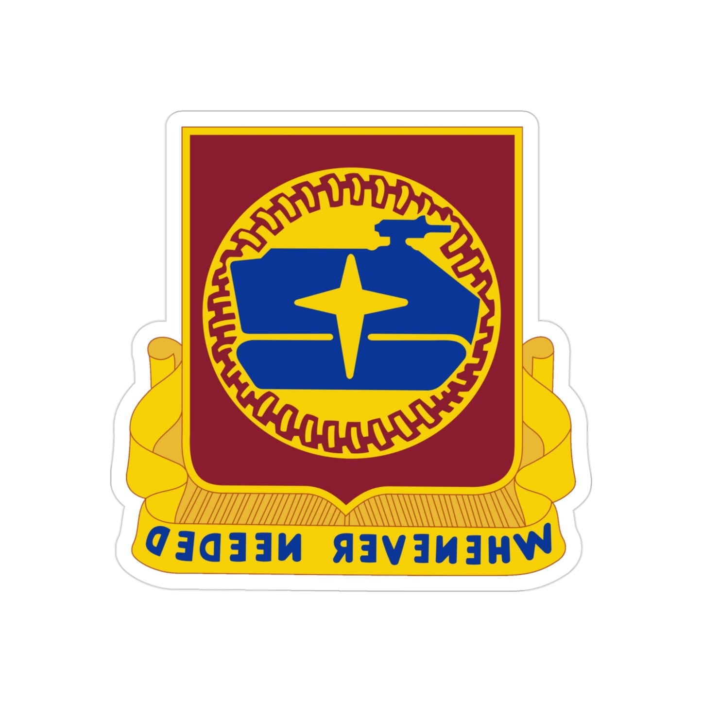 13 Transportation Battalion (U.S. Army) REVERSE PRINT Transparent STICKER-3" × 3"-The Sticker Space