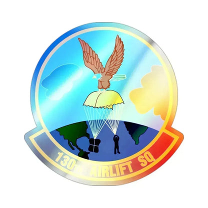 130 Airlift Squadron (U.S. Air Force) Holographic STICKER Die-Cut Vinyl Decal 2 Inch Holographic - The Sticker Space