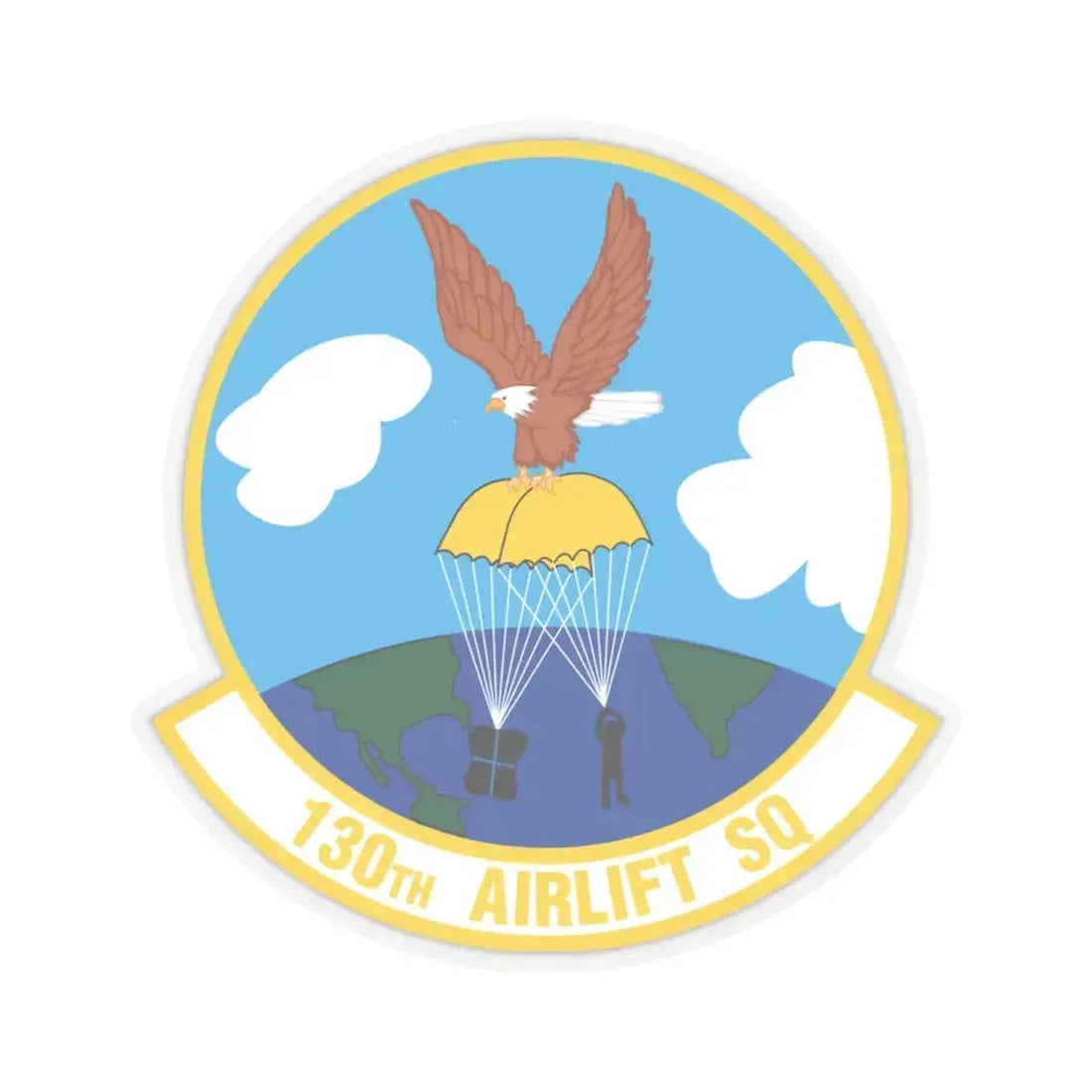 130 Airlift Squadron (U.S. Air Force) STICKER Vinyl Kiss-Cut Decal 6 Inch Transparent - The Sticker Space