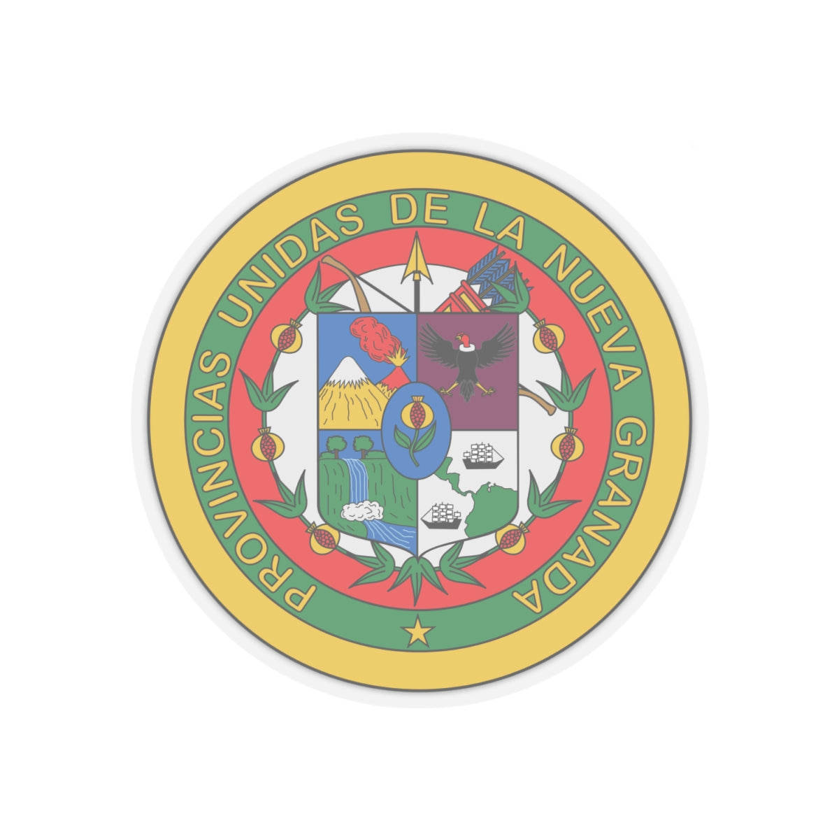 Coat of arms of United Provinces of New Granada 2 - STICKER Vinyl Kiss-Cut Decal