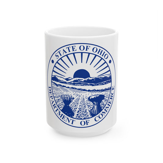 Seal of the Ohio Department of Commerce - White Coffee Mug-15oz-The Sticker Space