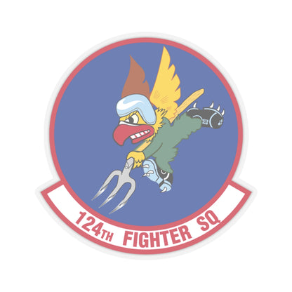 124 Fighter Squadron (U.S. Air Force) STICKER Vinyl Kiss-Cut Decal-3 Inch-Transparent-The Sticker Space