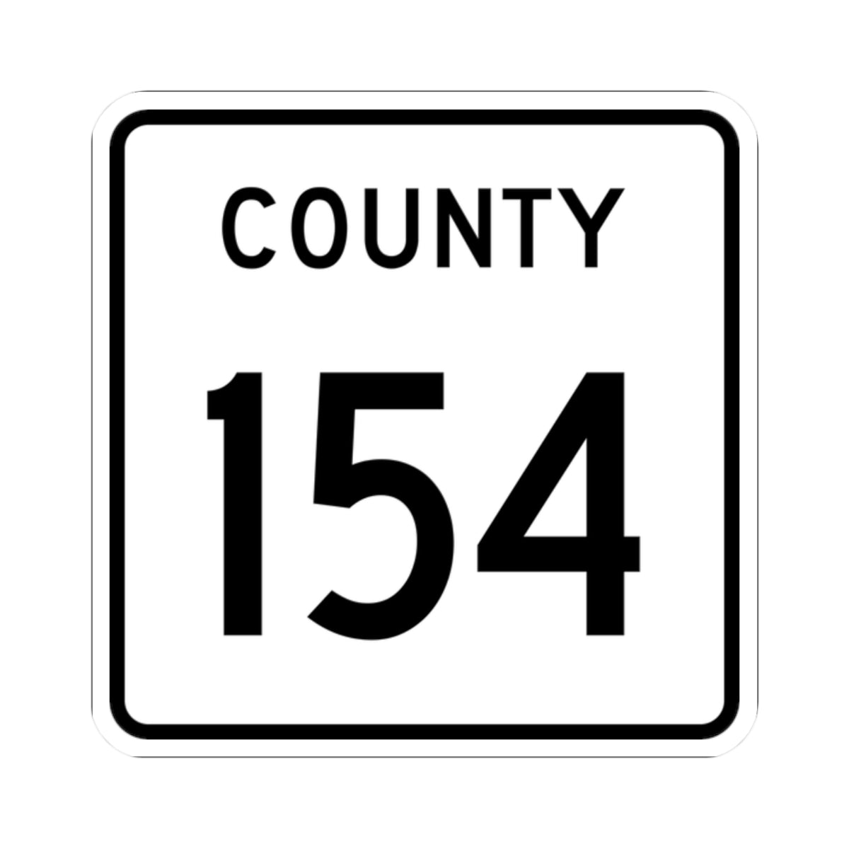 County 154 square (Minnesota) (Road Sign) STICKER Vinyl Kiss-Cut Decal