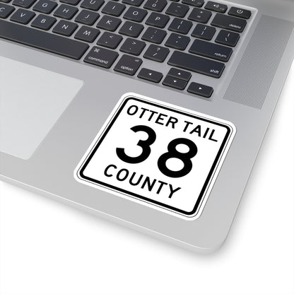 Otter Tail County Route 38 MN (Minnesota) (Road Sign) STICKER Vinyl Kiss-Cut Decal