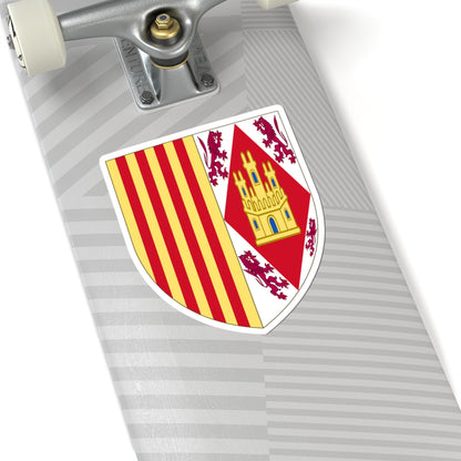 Arms of Eleanor of Alburquerque Queen of Aragon (Spain) (Coat of Arms) STICKER Vinyl Kiss-Cut Decal