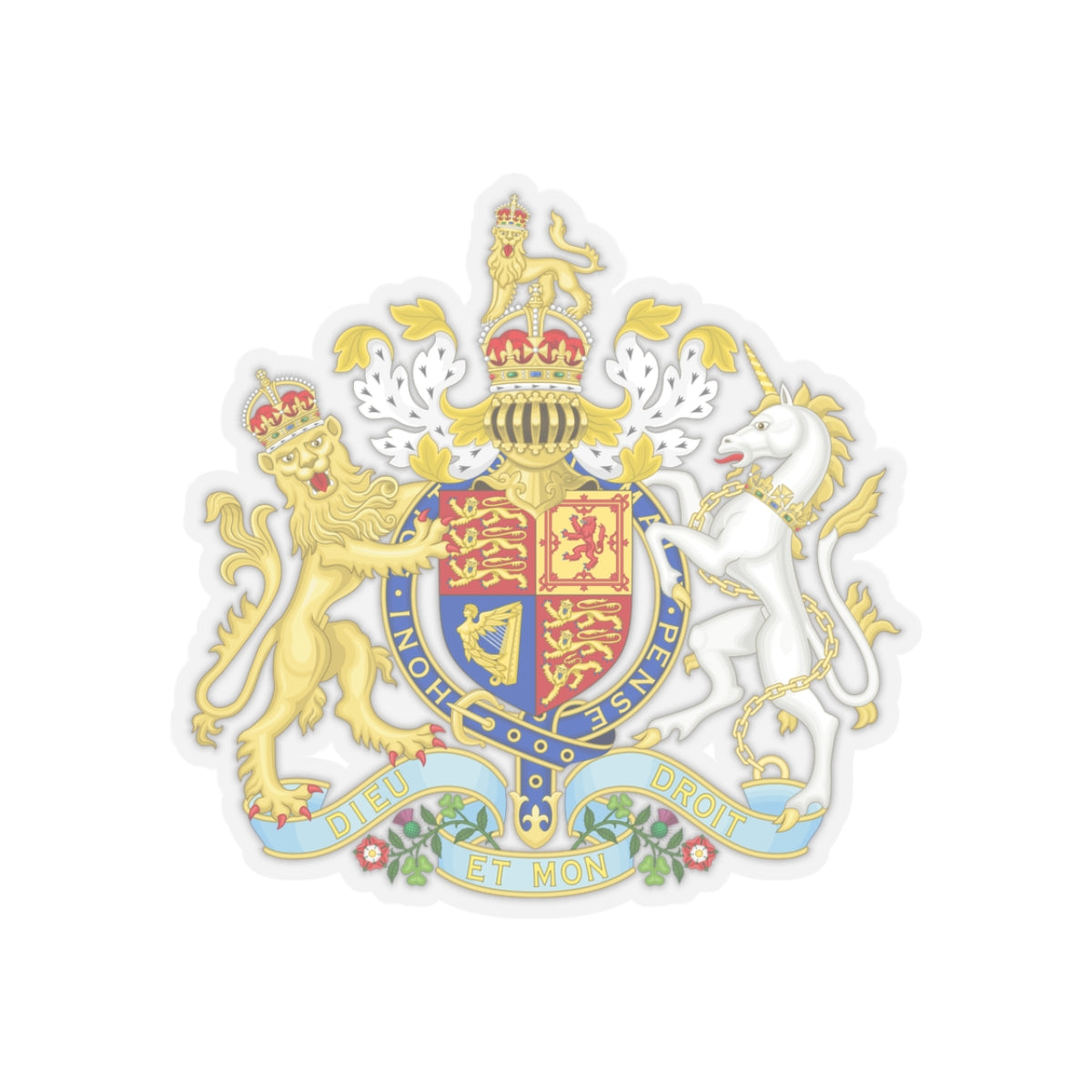Coat of arms of the United Kingdom (1901-1952) - STICKER Vinyl Kiss-Cut Decal